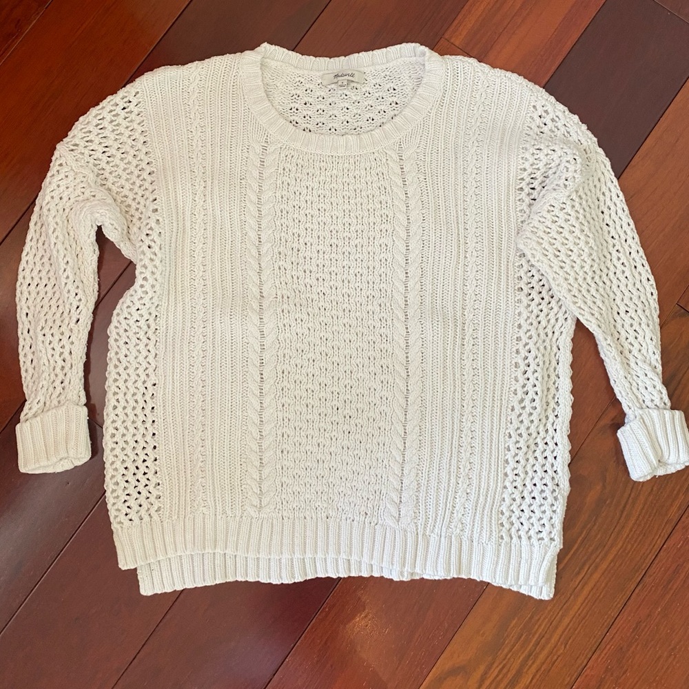 Madewell white knit sweater size small